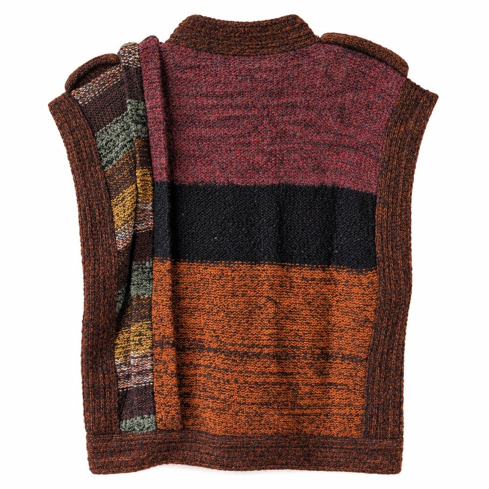Vintage La Squadra Monte Carlo Wool Mohair Angora Color Block Sweater Vest Italy - Picture 3 of 6